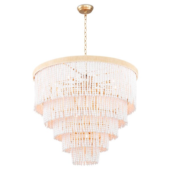 Waterfall chandelier with white beads